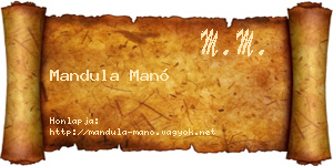 Mandula Manó névjegykártya